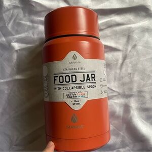 Manna Food Jar Stainless Steel W/collapsible Spoon. 20oz/591ml.